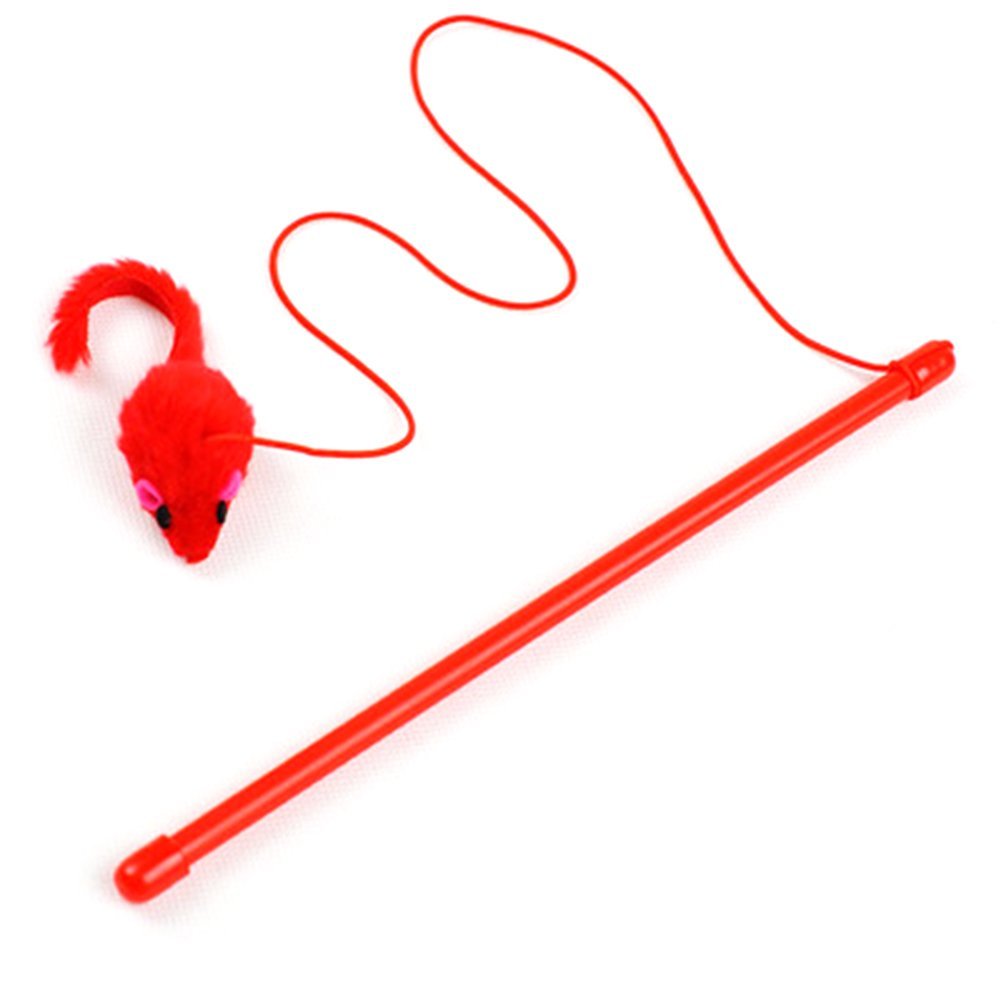 PULABO Little Mouse Interactive Cat Toy Funny Pet Cat Play Sticks Wand Rod Classic Artificial Teaser with Bell Superiorâ€‚Qualitytrust