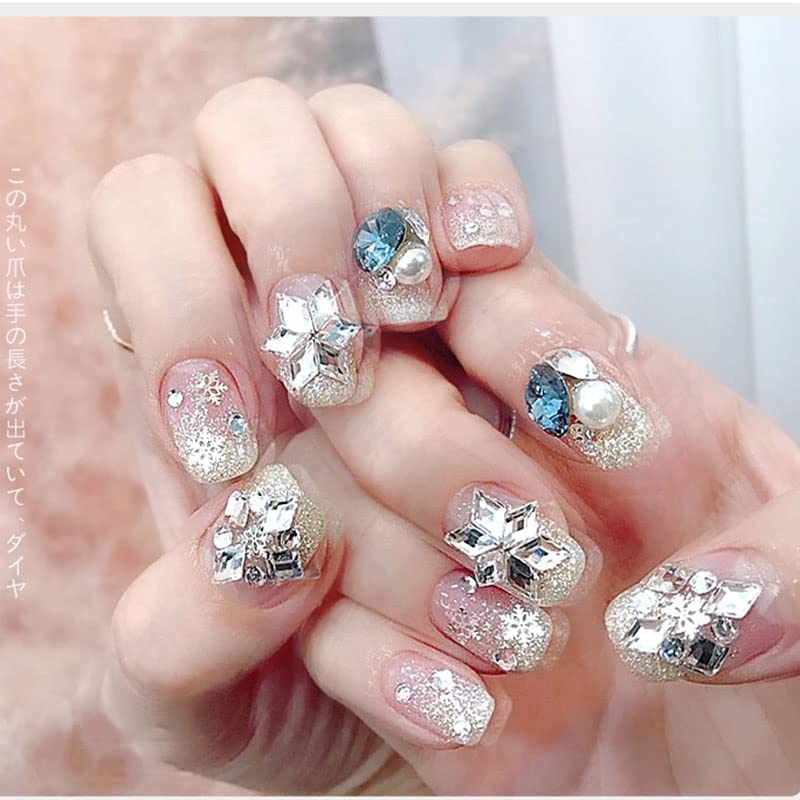 Allstarco Over 2100 Pieces Crystal AB Flat Back Glass Rhinestones Crystals For Nail Art Kit 6 Sizes (1.4mm - 4.8mm - Foto 3