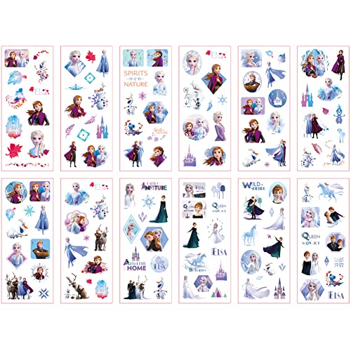 Ksopsdey 12 PCS Autocollants 3D de Frozenes, Autocollant Enfant Gonfle, Kids Stickers, Comprenant Anna et Elsa Autocollants, Autocollants 3D pour Enfants(Environ 144 Styles)