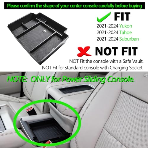 Runroad RR-8087-BK Center Console Organizer Tray Compatible With 2024-2021 Gmc Yukon/Chevy Tahoe/Suburban Accessories thumb #1