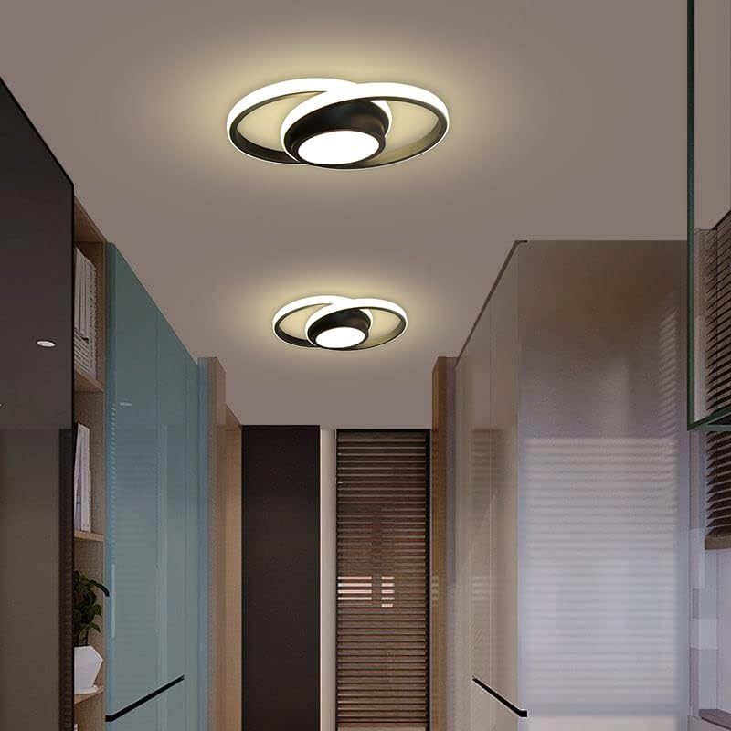 Image of Modern Dimmable LED Ceiling Light | Flush Mount Black Fixture with 3 Color Modes | Adjustable Brightness for Bedroom, Living Room & Dining Room (Ceiling Light (805))