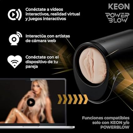 KIIROO Stroker Masculino Feel Kayley Gunner – Masturbador Moldeado de su Cuerpo Real – Vagina Realista para Hombres – Material Suave tipo Piel – Compatible con Keon y PowerBlow