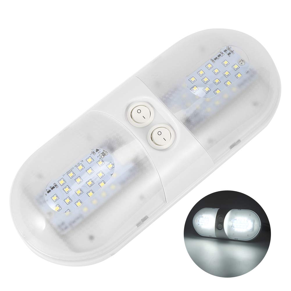Plafonnier, Qiilu LED plafonnier, 12V 800lm dôme plafonnier LED plafonnier ovale pour voiture RV remorque camping-car bateau