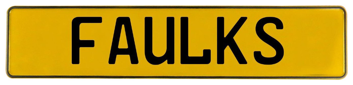 Vintage Parts 636690 Wall Art (Faulks Yellow Stamped Aluminum Street Sign Mancave)