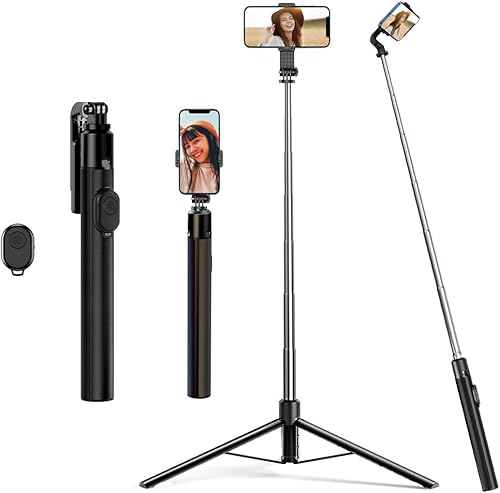 Trípode para selfie stick de 70 pulgadas con control remoto inalámbrico desmontable extensible portátil trípode para teléfonos celulares iPhone y