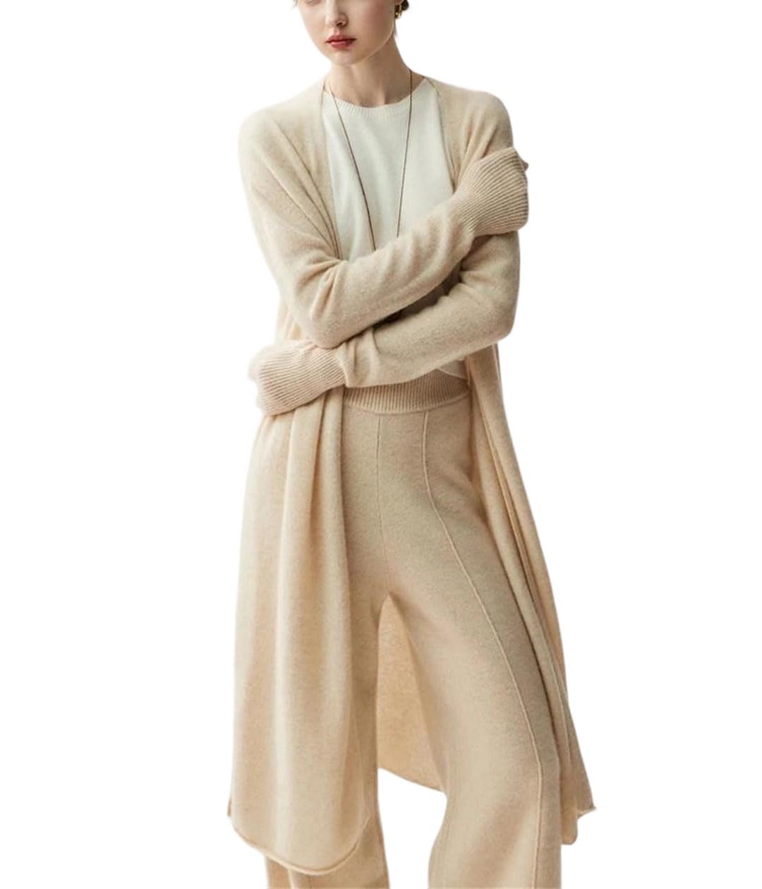 Womens Cashmere Long Cardigan Sweater Loose Robe Knit Tops Coat For Fall Winter