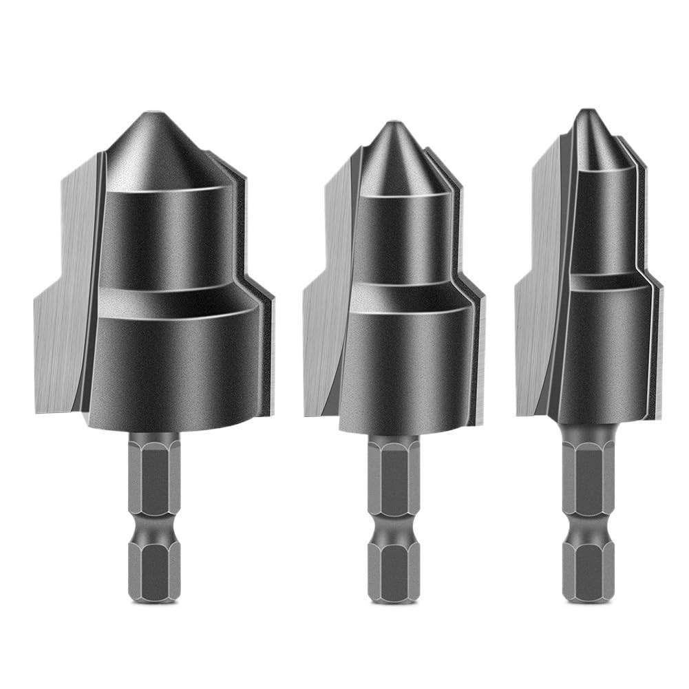 Juego de Brocas para Reparación de Tuberías PPR 1-3 Piezas Escariador y Chaflán 20 25 32mm Broca de Tungsteno para Conexión Rápida de Agua y Fontanería(3-piecesetofalloymouthdrills)