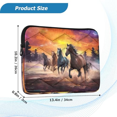 Funda para portátil con motivo de caballos para notebooks de 13-14 pulgadas miniatura 3