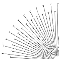 TOAOB 200 Stück 50mm Nietstifte Kettelstifte Prismenstifte Silberton Messing für DIY Schmuckherstellung