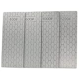 Jewboer 4 Pieces Diamond Sharpening Stone Set,Diamond Lapping Plate Coarse/Medium/Fine Grit Sharpene