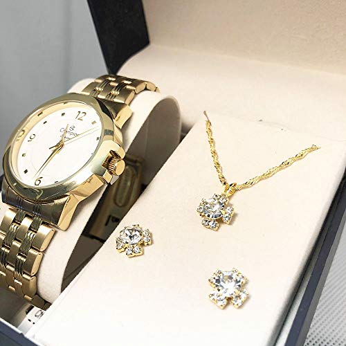 Relógio Champion Feminino Aço Dourado CN26797W