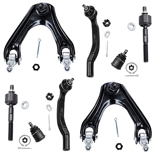 Image of Detroit Axle - 8pc Front End Suspension Kit for Honda Accord Odyssey CL Isuzu Oasis 2 Upper Control Arms w /Ball Joints 2 Lower Ball Joints 4 Inner Outer Tie Rod Ends Replacement