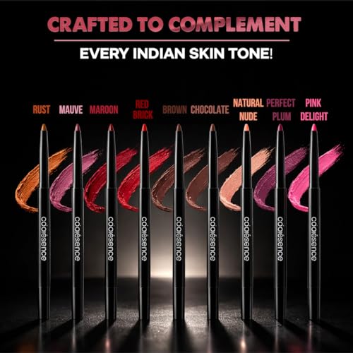 Image of Coloressence Pout Perfect Matte Lip Liner Combo Set of 2 Shades (Brown, Maroon) | Long Lasting | Lightweight | Highly Pigmented | Non-Drying Formula | Waterproof