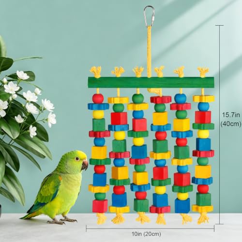 Large Parrot Toy, Natural Wood Bird Toys Bird Chewing Toys for Macaws, African Grey, Cockatoos, Amazon Parrots, Conures, Lovebirds, Budgies - Image 4
