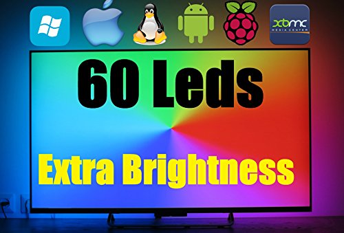60x RGB Leds Light Kit Lightpack Clone Tv Backlight Usb Ambilight LCD Xbmc