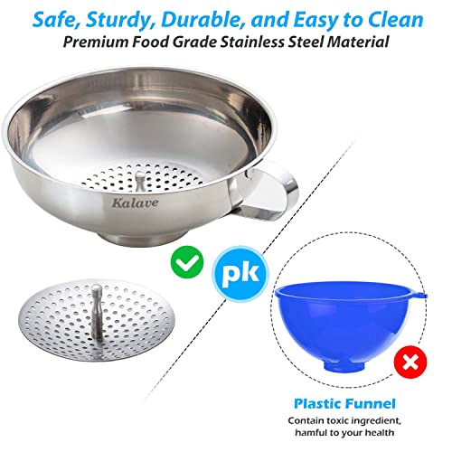 Kalave KALAVE-CANNING FUNNEL013 Canning Funnel, Food Grade Stainless Steel Canning Funnels With Strainer, Wide Mouth Funnels For Kitchen Use, Canning Supplies Kit For Wide And Regular Mason Jars thumb #2