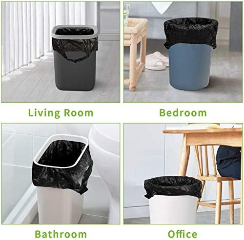 Skycase Trash Bags, Garbage Bags, 5 Rolls 100 counts [Extra Thick][Leak Proof] Rubbish Bags Wastebasket Bin Liners for Home Office Trash Can Black