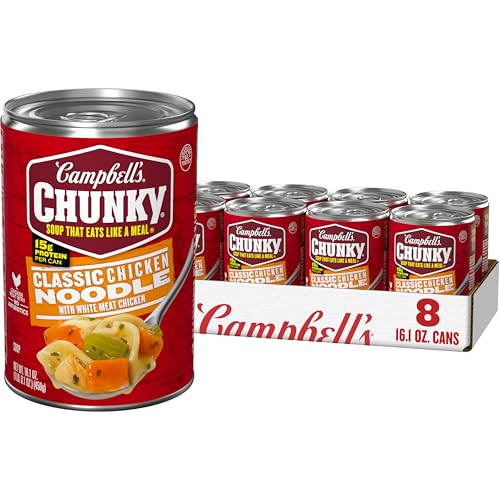 Image of Campbell’s Chunky Soup, Classic Chicken Noodle Soup, 16.1 Oz Can (Case of 8)