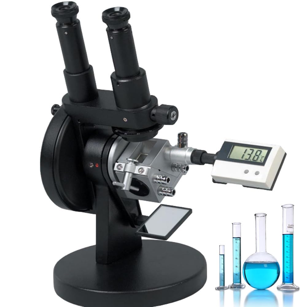 Abbe Refractometer Lab Binocular ABBE Refractometer with Accuracy ±0.0003 Measuring Range 1.3000-1.7000 nD 0.0-95% Brix for Liquid Substances Test