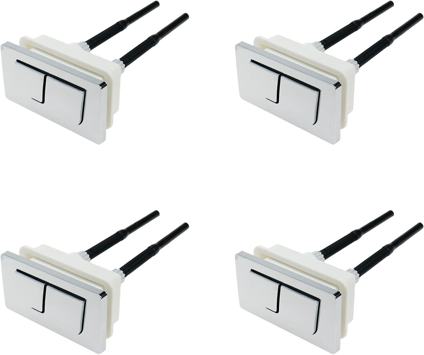 Quluxe 4 Pcs Square Toilet Tank Buttons Dual Push Flushing