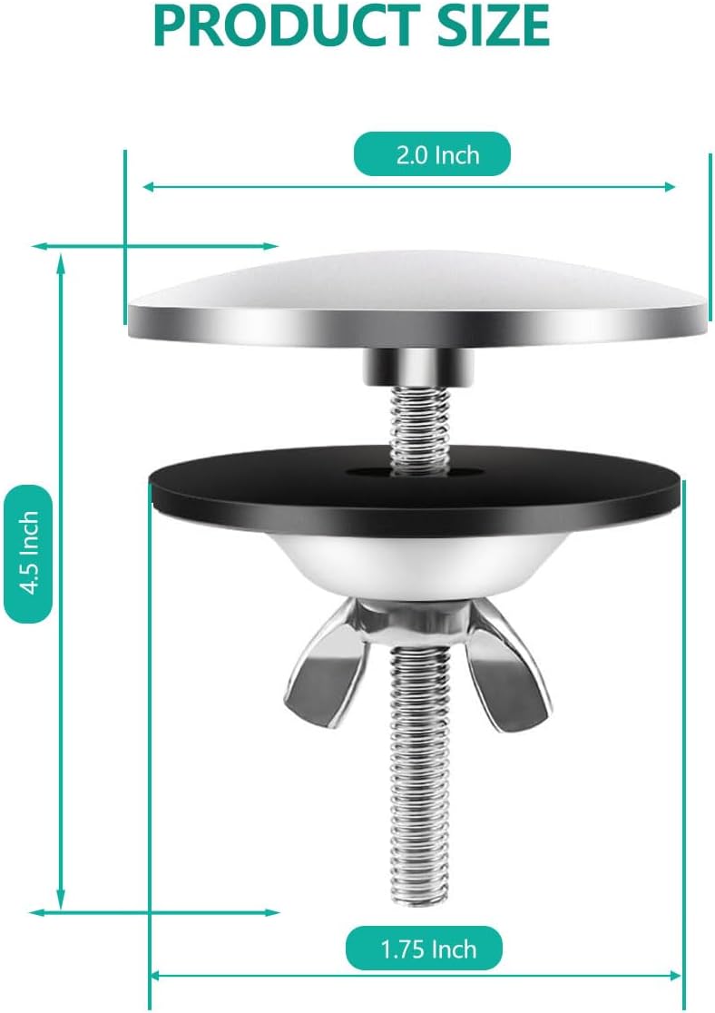 Sink Hole Cover, Kitchen Sink Hole Cover, Stainless Steel Faucet Hole Cover, Sink Sprayer Hole Plug, Easy Install Sink Plug for Kitchen & Bathroom (Black)
