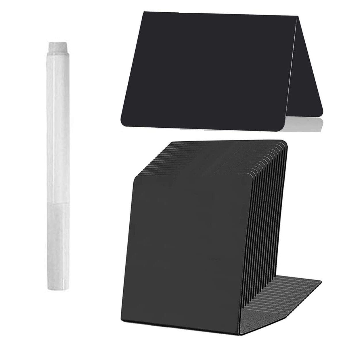 15 Pack Acrylic Mini Chalkboard Signs, 4 x 5 inches Chalkboard Signs - Easy to Write and Wipe Out for Small Plastic Message Board Signs, Food Labels for Party, Table Numbers