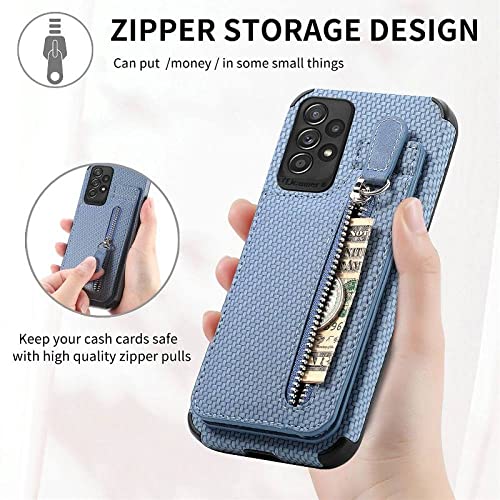 Carteira de cartão com zíper capa de couro para telefone para Samsung Galaxy M53 M33 M23 A82 A73 A72