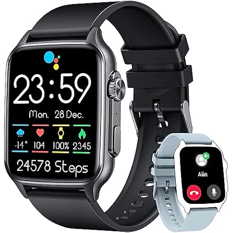 Smart Watch Men Fitness Tracker: 2.0“ Touch Screen Watches Waterproof for Call Heart Rate Blood Pressure Sleep Monitor Digital Step Sport Running Smartwatch Bluetooth Compatible Android with iOS Phone Cover