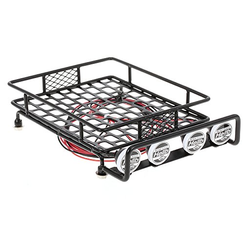 OWSOO Rack de bagageiro com Barra de Luz para 1/10 RC Crawler Axial SCX10 D90 110 Traxxas TRX-4 Tami