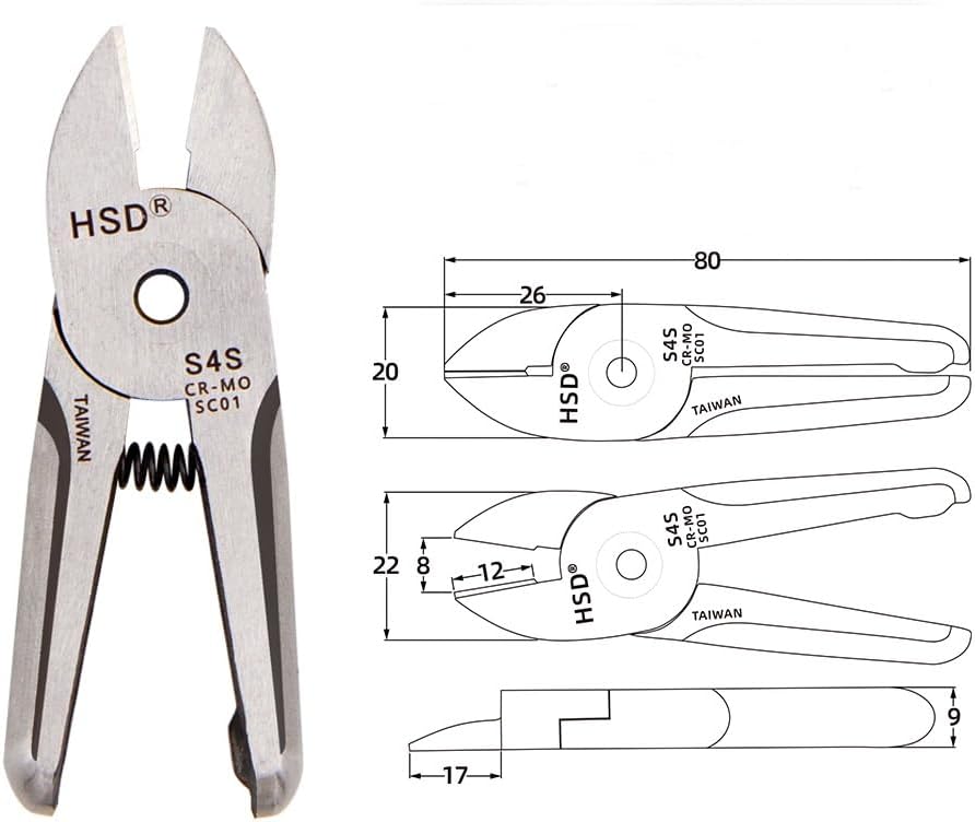 Pneumatic Air Nippers Scissors Head Blade, Air Cutting Pliers Head S4 S4.1 S4S F3AML F3AMR Y4 For HS-10 Body(S4S)