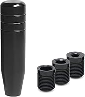 KITUREK 5" Heavy Weighted Shifter Knob - Universal Aluminum Alloy Gear Shift Handle with 3 Adapters for Manual & Auto Cars (Black)