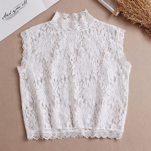 2pcs Women's Lace Fake Collar Detachable Dickey Collar Half Shirts False Collar White Black3
