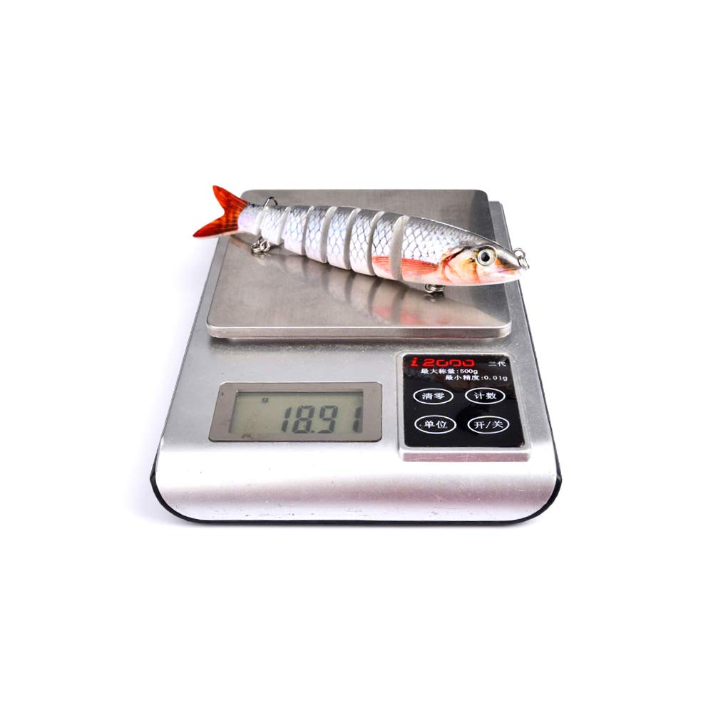 10 Stück Kunstköder, Multi Joint Wobbler Swimbait Jerkbait Barsch Köder Angelgerät zum Angeln Raubfisch mit 2 Drillingshaken, Gummifisch für Hecht Barsch Zander Angelköder (G 10PCS)