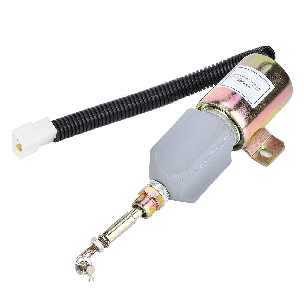 Válvula solenoide de corte de combustible 12V Válvula solenoide de corte de combustible Solenoide de parada de apagado E0483310000039 para proteger el motor de daños