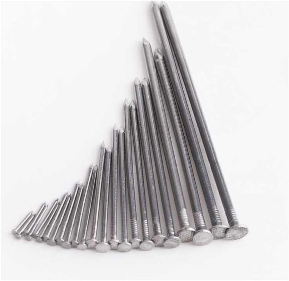 Clavos con cabeza de alfiler, clavos for tarimas, clavos de acero inoxidable 304, clavos redondos for carpintería, clavos for pared, clavos pequeños alargados, hogar diario-3.5 pulgadas (5 piezas) ( C