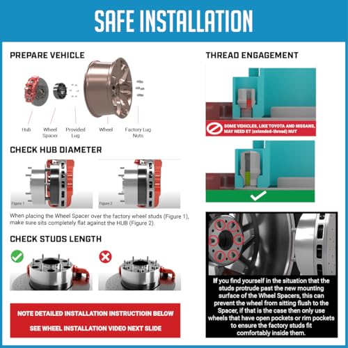 image for Wheel Accessories Parts 2 Pcs Hub Centric Wheel Spacers Adapters 6x5.5