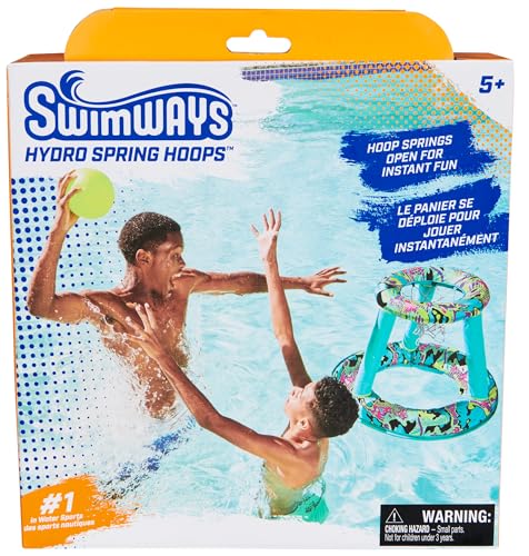 SwimWays Hydro Spring Hoops Inflatable Basketball Hoop, Waterproof Basketball Set with Hoop and Ball, Outdoor Games, Water Toys for Ages 5 and Up - image 7