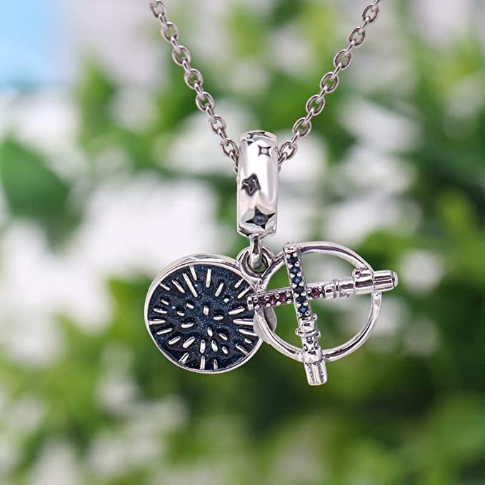 Lightsaber Dangle Charm 925 Sterling Silver Pendant,Jewelry Beads Gifts for Women Bracelet&Necklace 0243