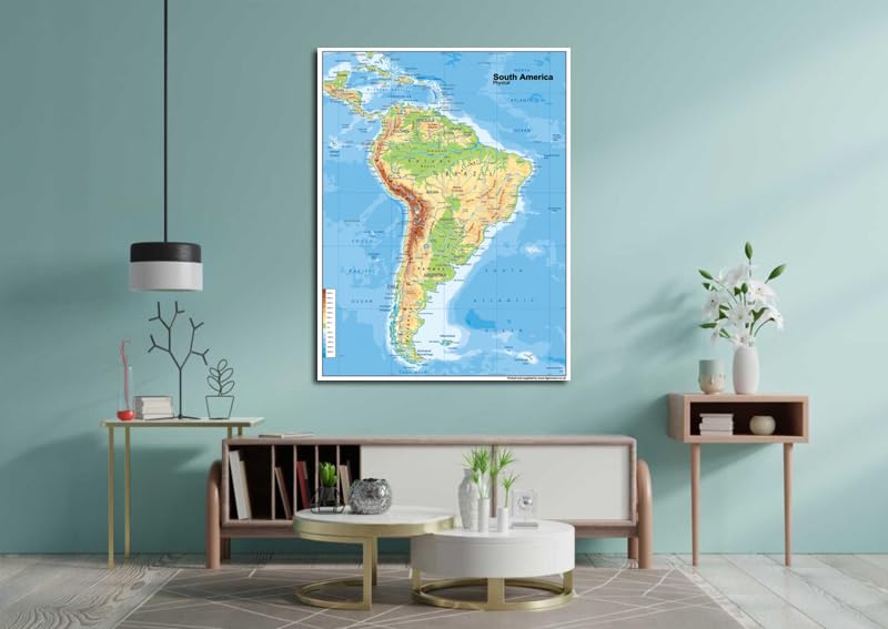 South America Physical Map - 23.3 x 16.5 Inches - Paper Laminated - Image 6