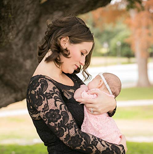 April Girl Flower Girl Dress, Lace Dress 3/4 Sleeve Dress (Pink, 6-7 Years) #TOP3