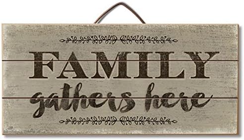 Highland Woodcrafters Family Gathers Here Reclaimed Wood Pallet Sign - Made in USA