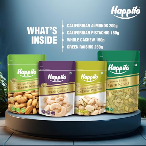 Image of Happilo Diwali Dry Fruit Gift Box Kaze 850g | Almonds, Cashew, Pistachio, Raisins | Diwali Gift Hamper | Ideal for Corporate Gifting