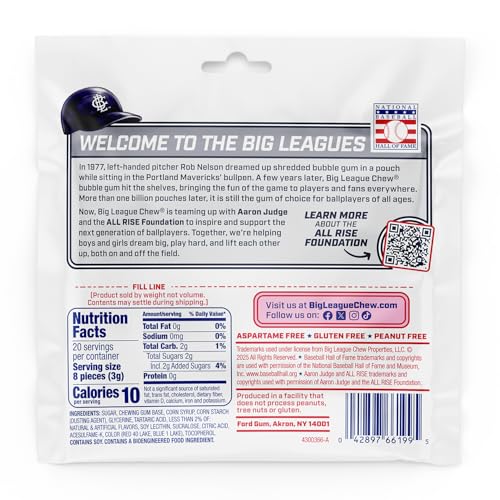 Image of New! Big League Chew JUDGE Pack- Grand Slam Grape | Pack of 12 Bags (2.12oz Each)