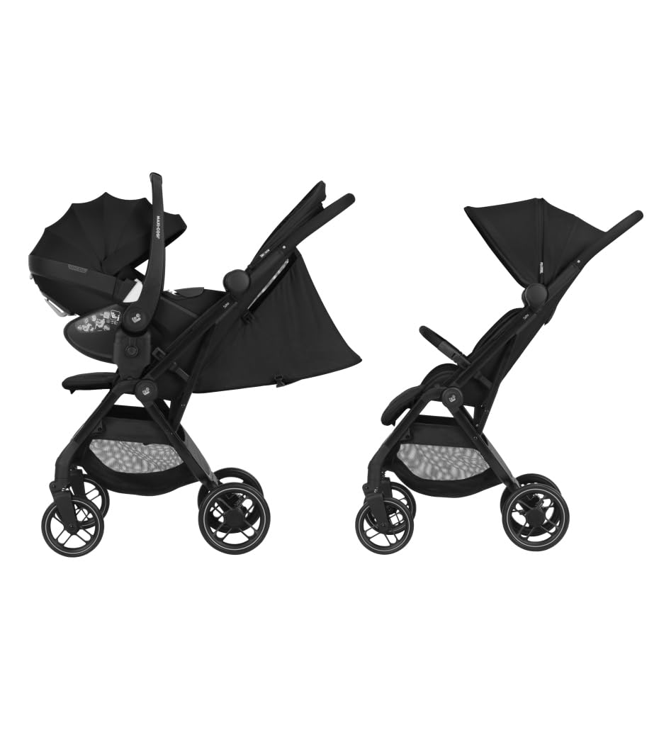Maxi-Cosi Soho Cochecito, 0-4 años, 0-22 kg, Cochecito ultracompacto, Plegado automático con una sola mano, Silla espaciosa, 3 reclinaciones, Reclinación total, Funda extraíble, Twillic Black