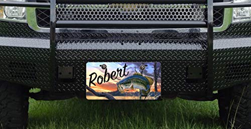 Simply Customized Personalized License Plate Monogram Bass Fishing Sunset Bass Fish License Plate Car Auto Tag Aluminum Plp #TOP3