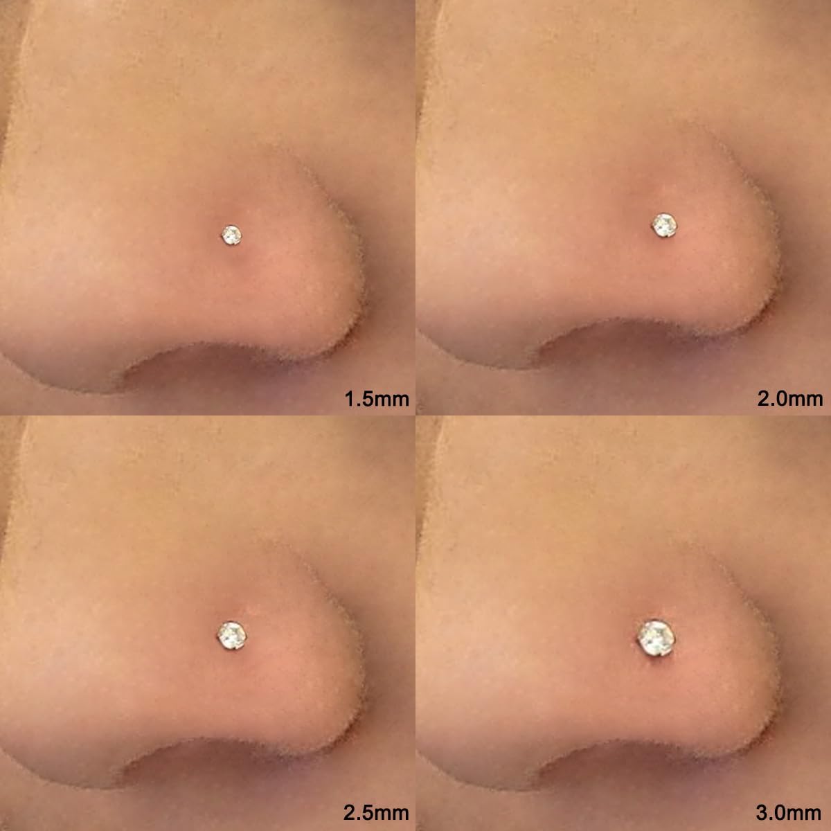 8Pcs Nose Rings Studs Set for Women Men: Hypoallergenic G23 Titanium/316L Surgical Stainless Steel Nose Studs, Nickel-free Lead-free L Shaped Corkscrew Nose Piercing Jewelry CZ 1.5mm 2mm 2.5mm 3mm - Image 4