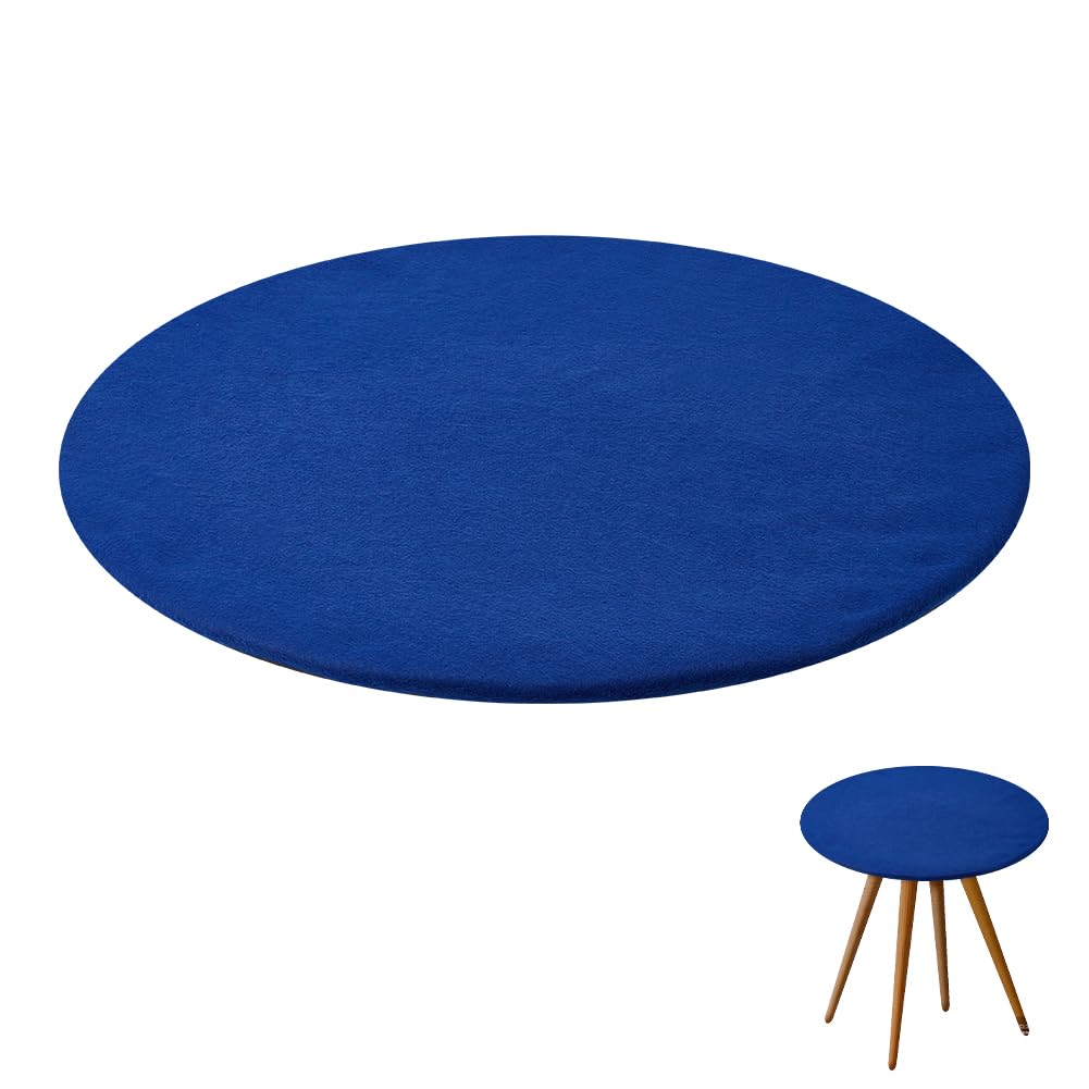 arricraft 36.2 Inch Blue Felt Card Table Game Cover, Round Tablecloth Game Table Topper Mat Elastic Card Game Table Protector for Card Games Mahjong Board Games Dice Games