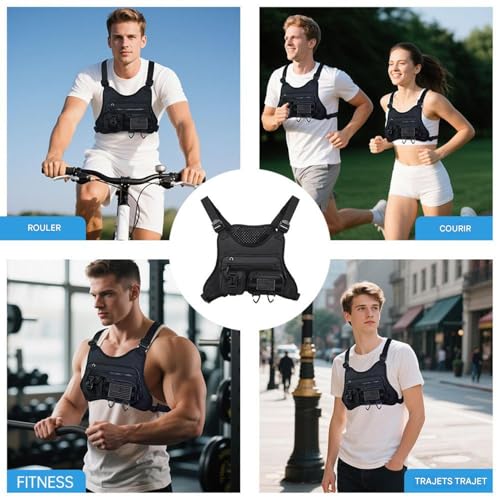 Pochette téléphone légère de poitrine pour courir sans gêne