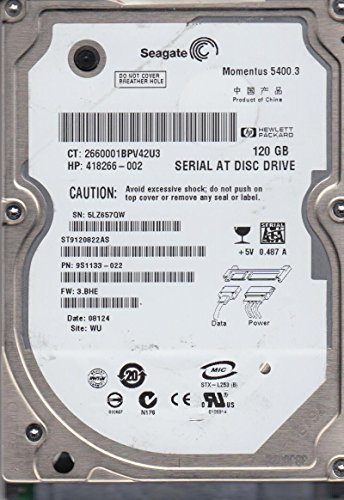 Disque dur SATA 2.5 120 Go interne Seagate ST9120822AS micrologiciel 3.BHE
