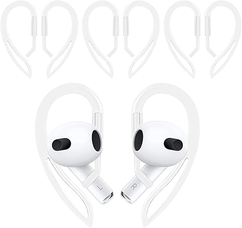Miniatura 1 de 3 pares de ganchos para las orejas translúcidos compatibles con AirPods 3 2 1 y Pro, rotación de 360, longitud ajustable, antideslizante,